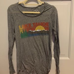Chaser Grey Lake Tahoe Long Sleeve Tee Size XS